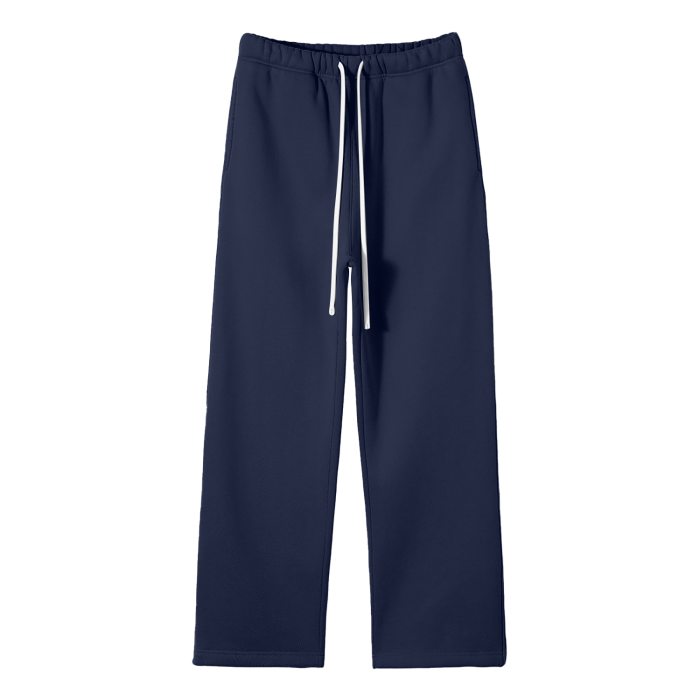 SOLID COLOR FLEECE STRAIGHT PANTS