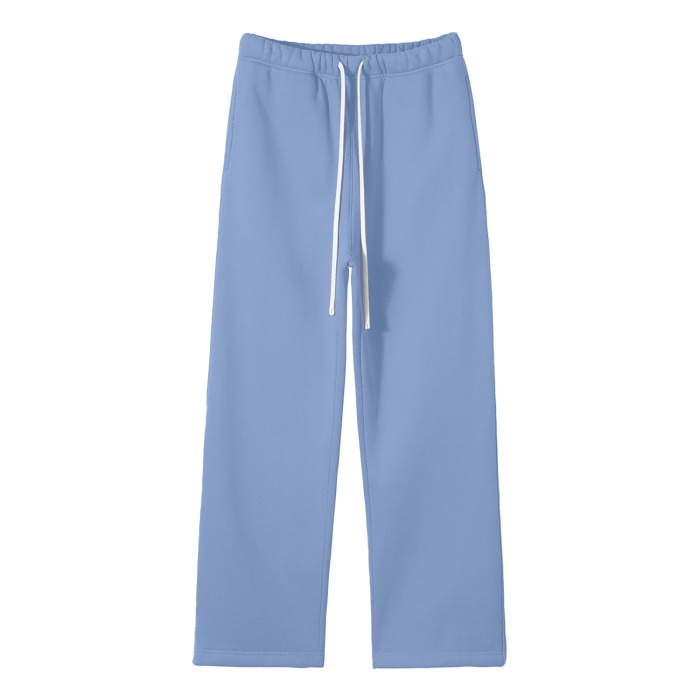 SOLID COLOR FLEECE STRAIGHT PANTS