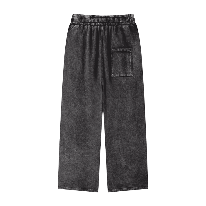 ACID WASH STRAIGHT LEG TROUSERS