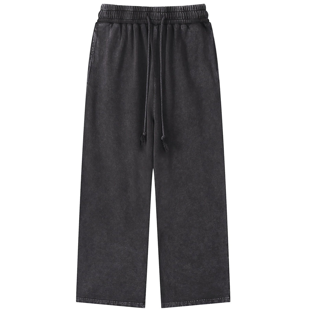 ACID WASH STRAIGHT LEG TROUSERS