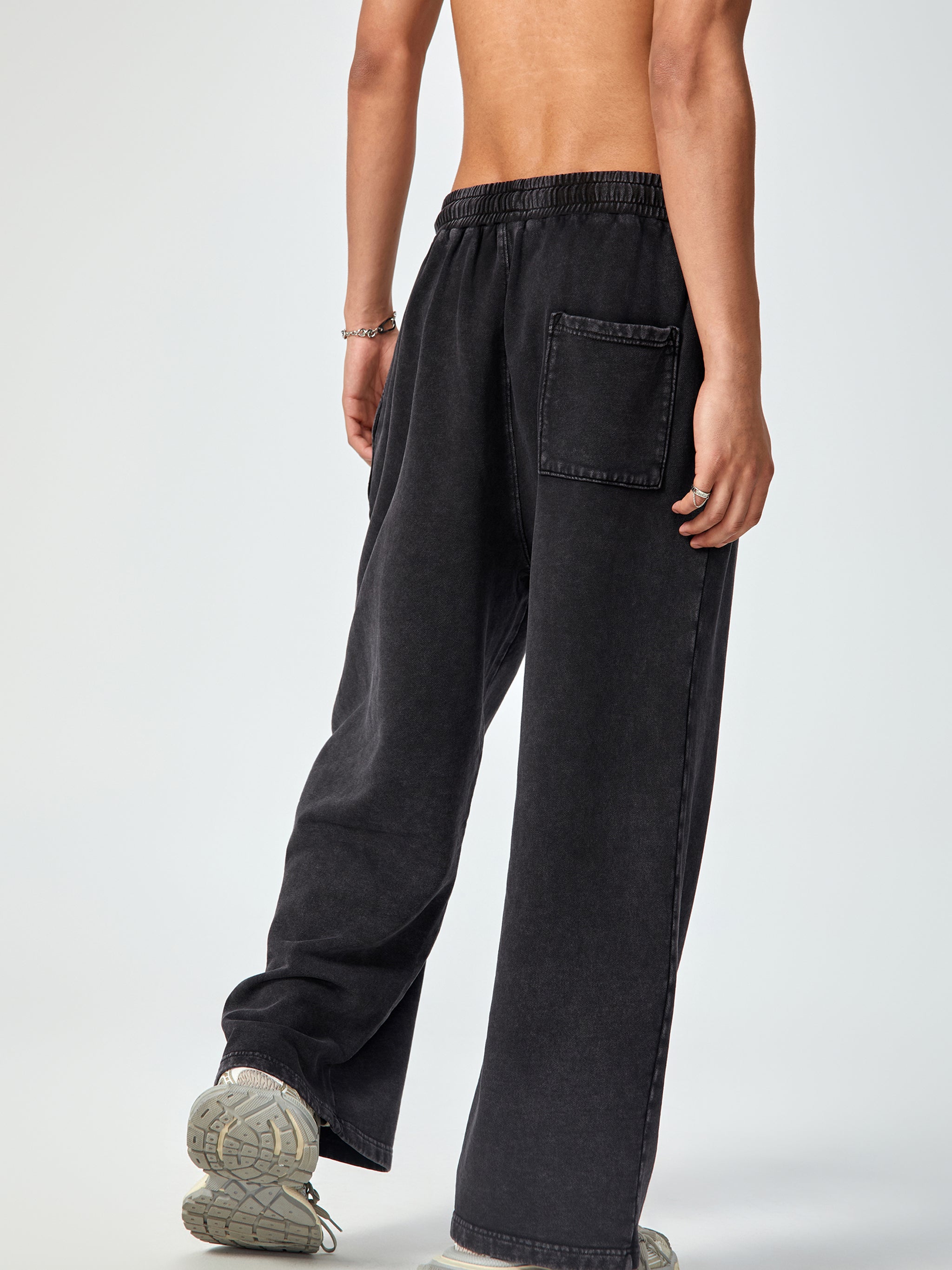 ACID WASH STRAIGHT LEG TROUSERS