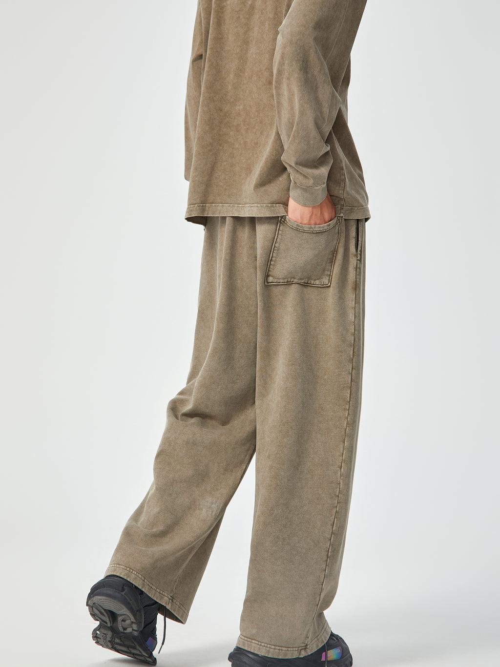 ACID WASH STRAIGHT LEG TROUSERS