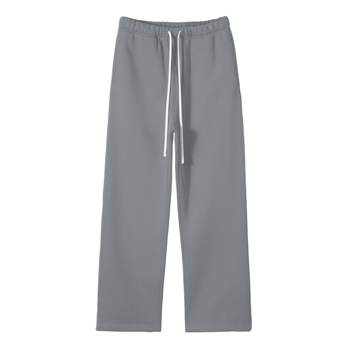 SOLID COLOR FLEECE STRAIGHT PANTS